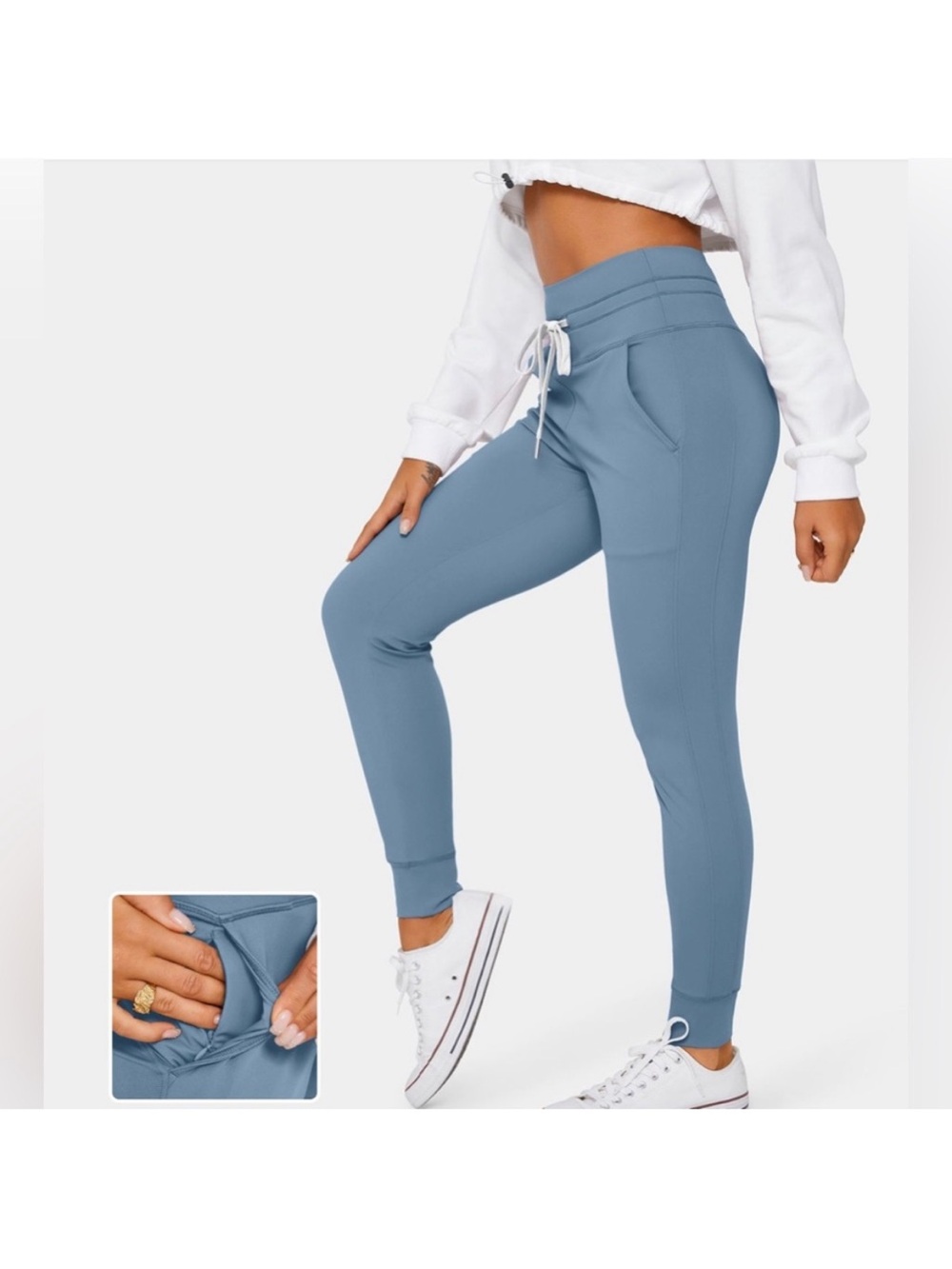 Halara Cloudful High Waist Joggers LARGE Blue